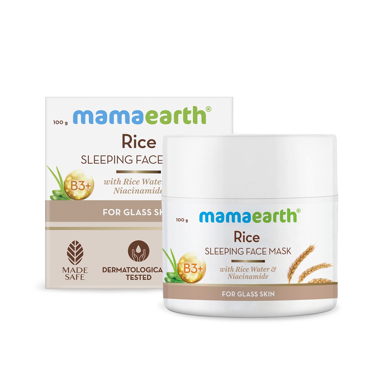 Mamaearth Rice Sleeping Face Mask With Rice Water & Niacinamide for Glass Skin, 100ml - Image 8 - Buy from Indicrest