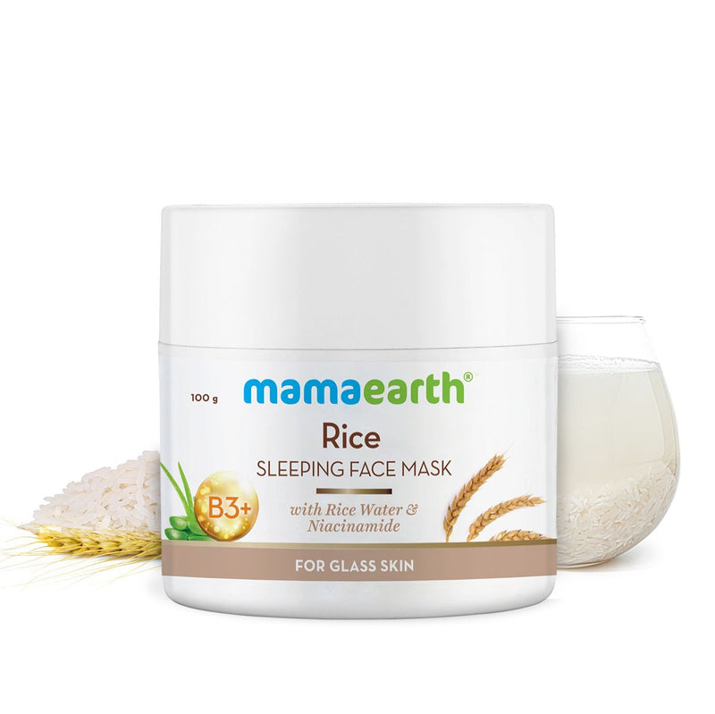 Mamaearth Rice Sleeping Face Mask With Rice Water & Niacinamide for Glass Skin, 100ml - Buy from Indicrest