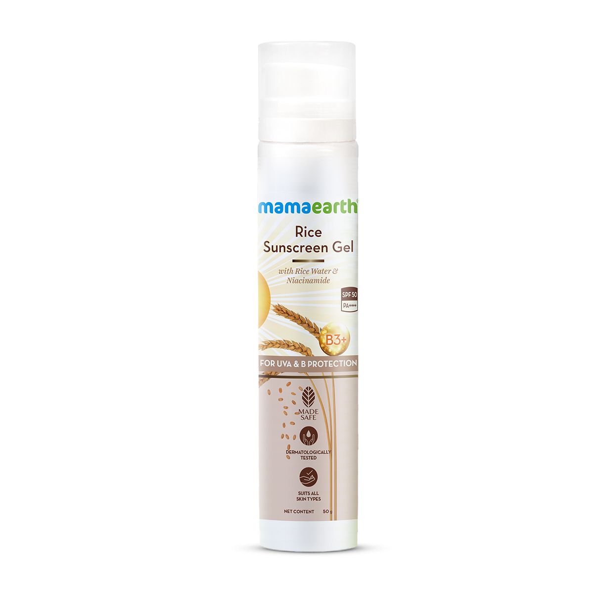 Mamaearth Rice Sunscreen Gel with Rice Water & Niacinamide for UVA & UVB Protection, 50g - Image 7 - Buy from Indicrest
