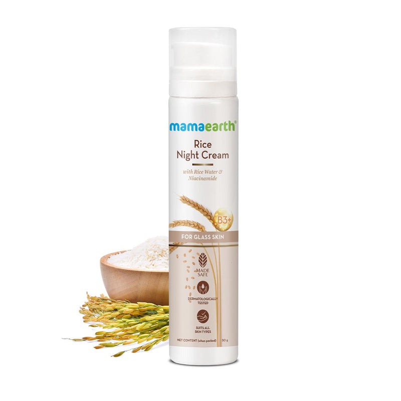 Mamaearth Rice Night Cream With Rice Water & Niacinamide for Glass Skin, 50g - Buy from Indicrest