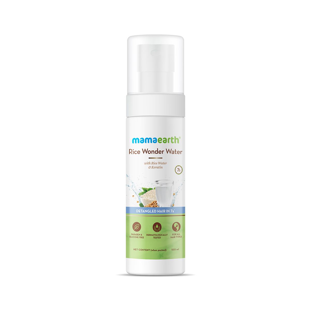 Mamaearth Rice Wonder Water With Rice Water & Keratin For Detangled Hair in 7 Seconds, 100ml - Image 7 - Buy from Indicrest