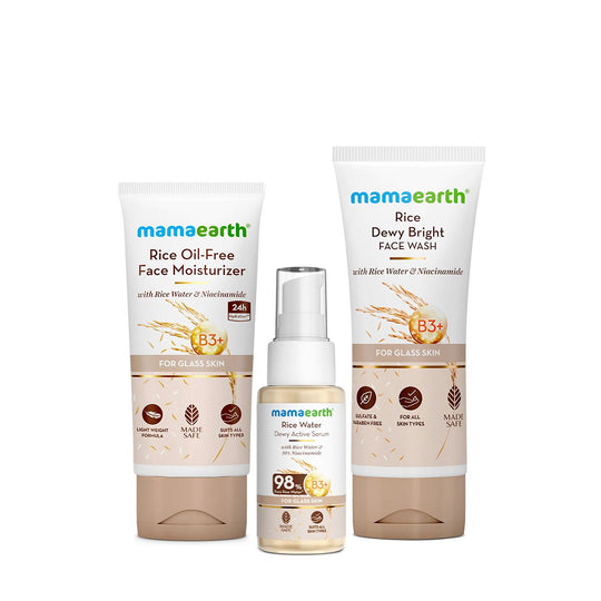 Mamaearth Rice to Meet Glass Skin Glow Kit with Rice Water & Niacinamide - Buy from Indicrest