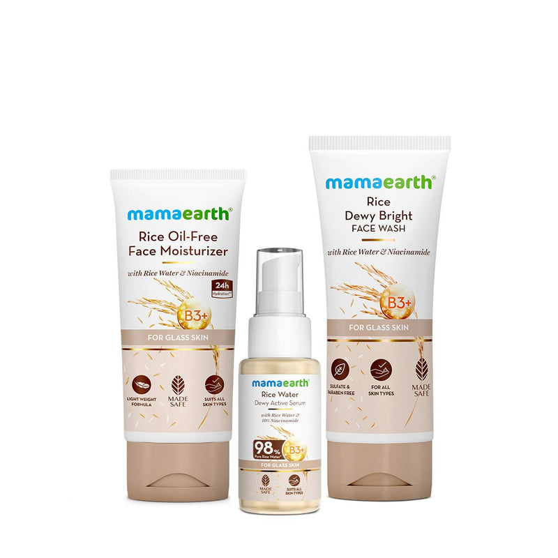 Mamaearth Rice to Meet Glass Skin Glow Kit with Rice Water & Niacinamide - Buy from Indicrest