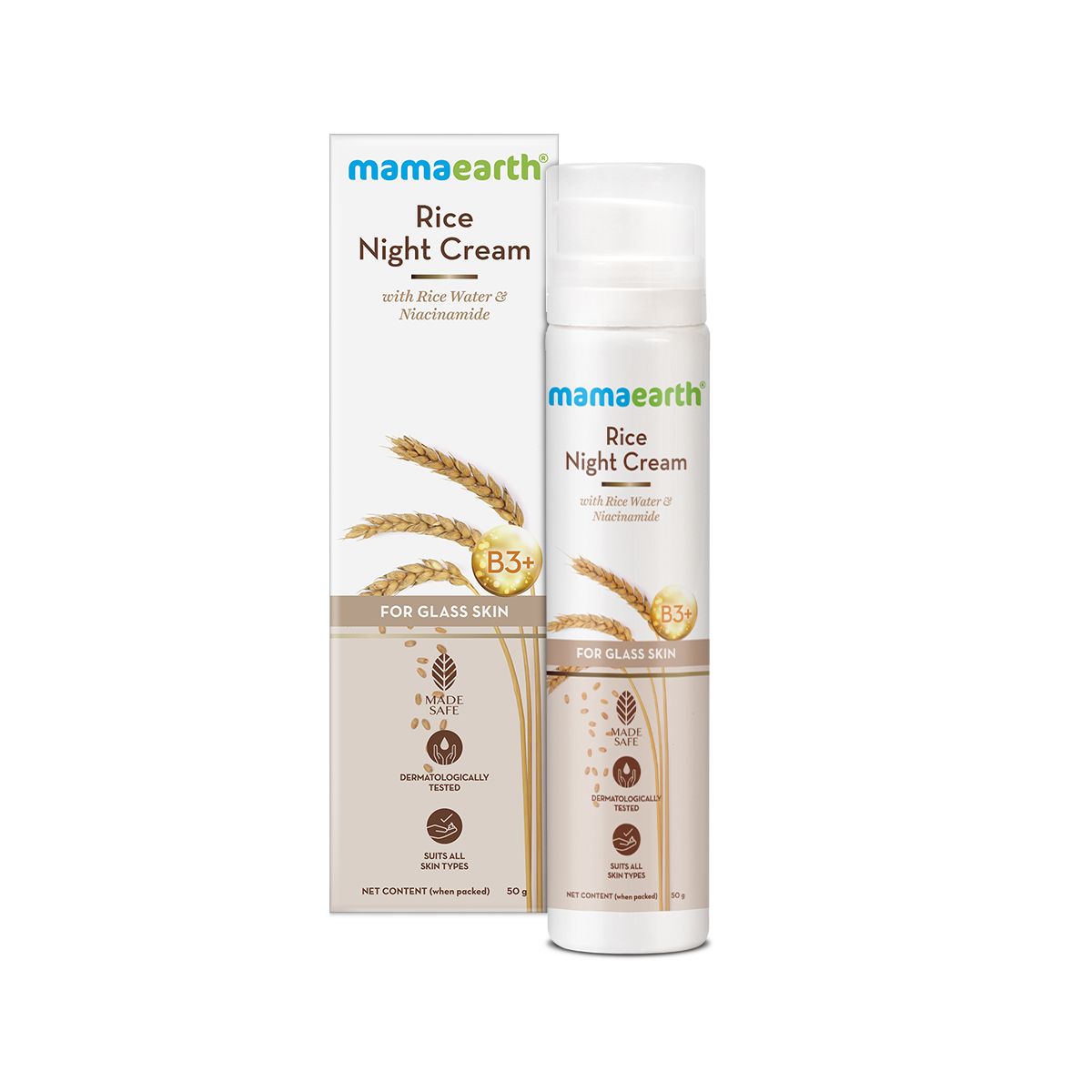 Mamaearth Rice Night Cream With Rice Water & Niacinamide for Glass Skin, 50g - Image 8 - Buy from Indicrest