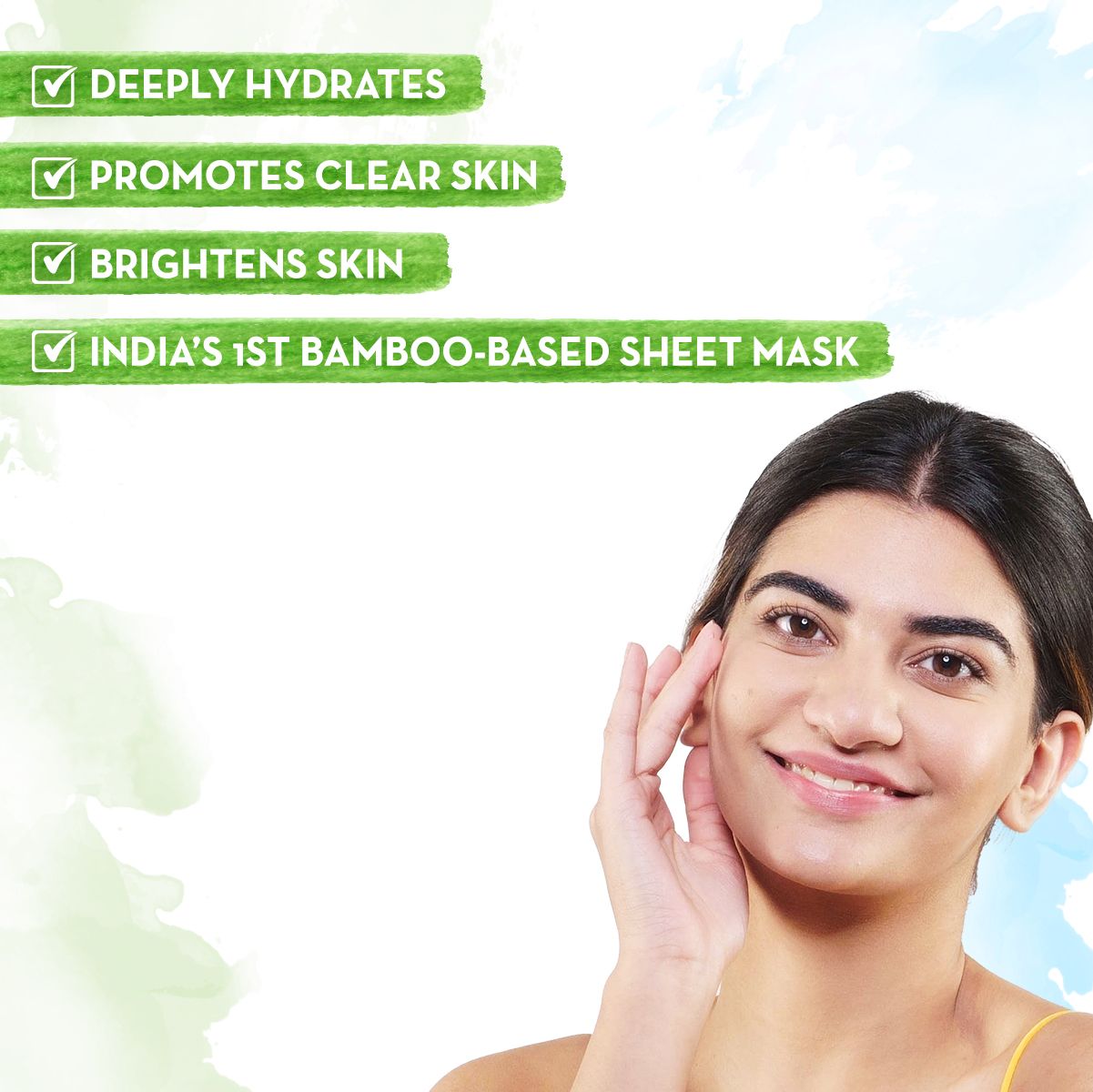 Mamaearth Rice Water Bamboo Sheet Mask with Rice Water and Coconut Milk for Deep Hydration, 25g - Image 2 - Buy from Indicrest