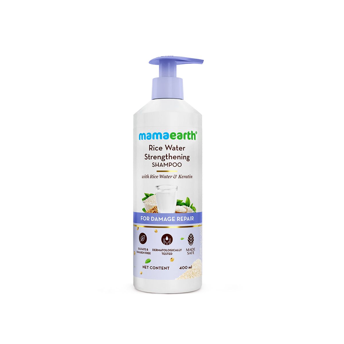 Mamaearth Rice Water Strengthening Shampoo with with Rice Water & Keratin for Damage Repair-, 400ml - Image 6 - Buy from Indicrest
