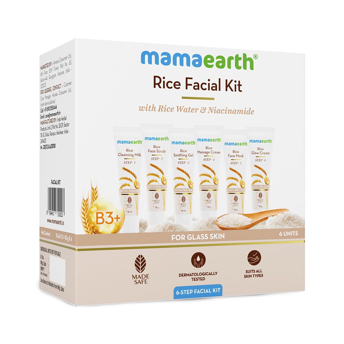 Mamaearth Rice Facial Kit With Rice Water & Niacinamide for Glass Skin, 60g - Image 3 - Buy from Indicrest