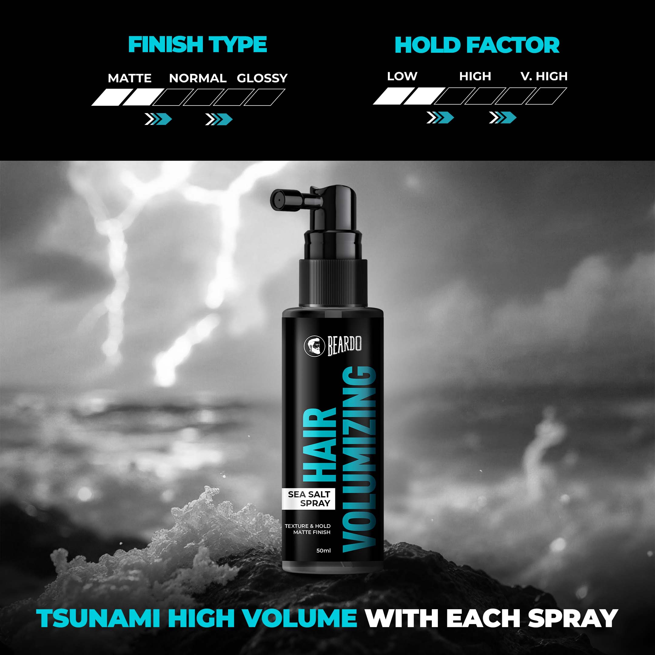 Beardo Hair Volumizing Sea Salt Spray, 50ml - Image 4 - Buy from Indicrest