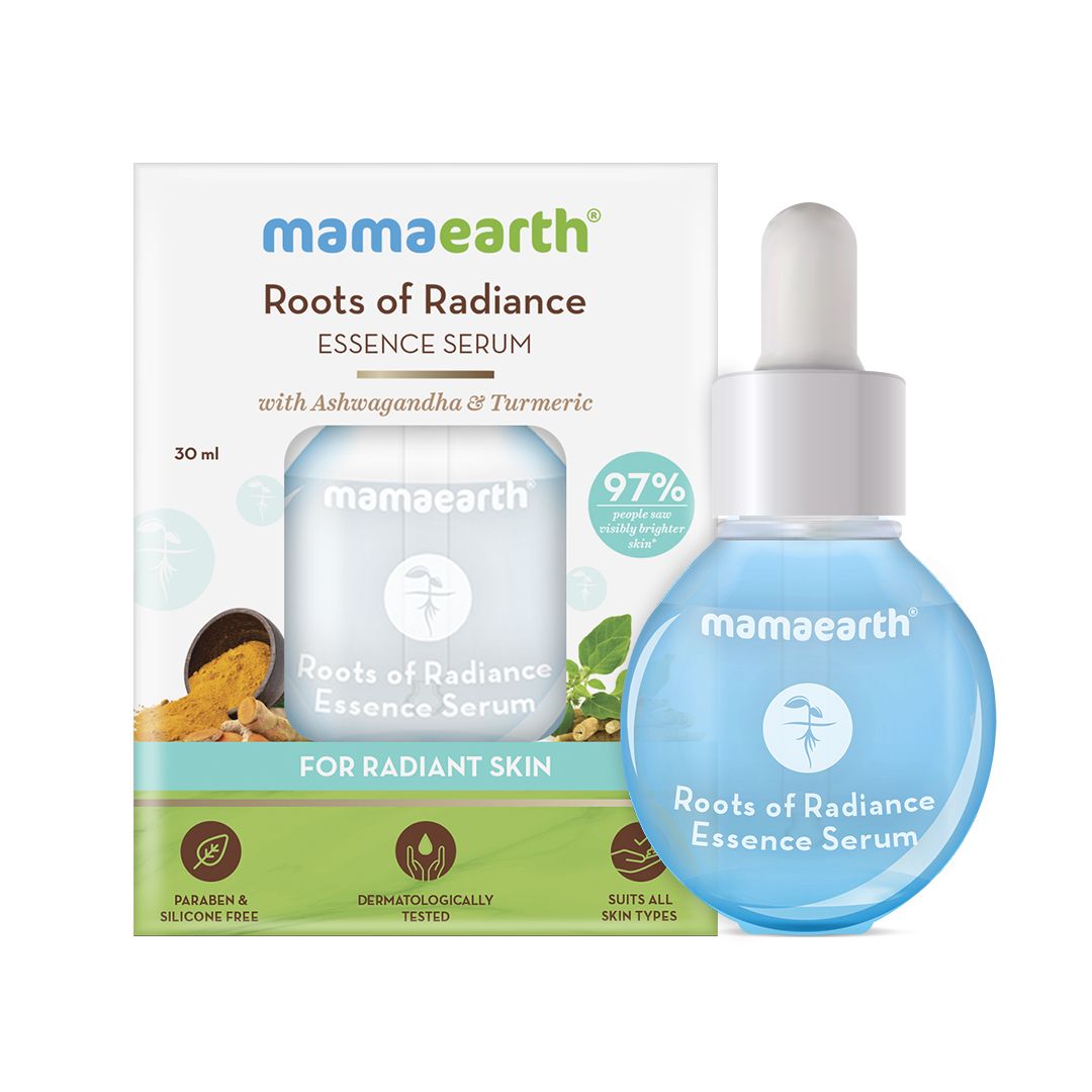 Mamaearth Roots of Radiance Essence Serum with Ashwagandha & Turmeric for Radiant Skin, 30ml - Image 2 - Buy from Indicrest