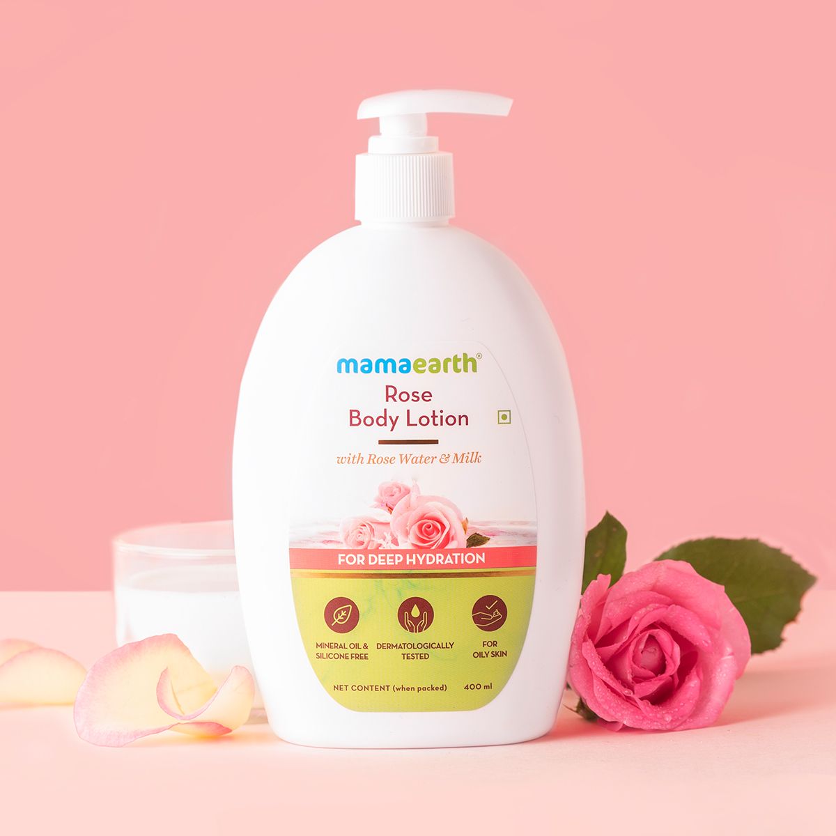 Mamaearth Rose Body Lotion with Rose Water and Milk For Deep Hydration, 400ml - Image 2 - Buy from Indicrest