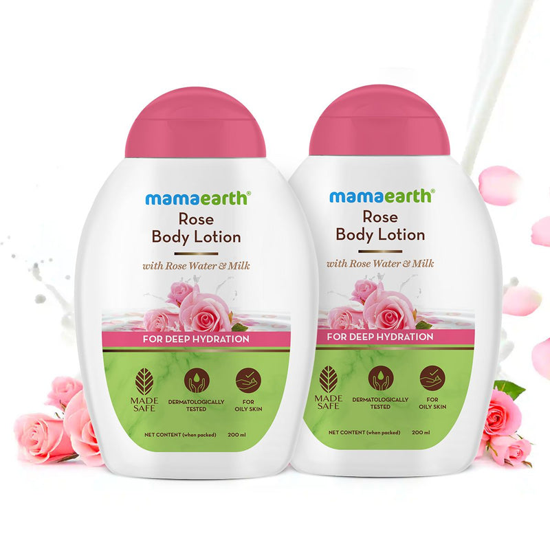 Mamaearth Rose Body Lotion with Rose Water and Milk For Deep Hydration, , Pack of 2 X 200ml - Buy from Indicrest