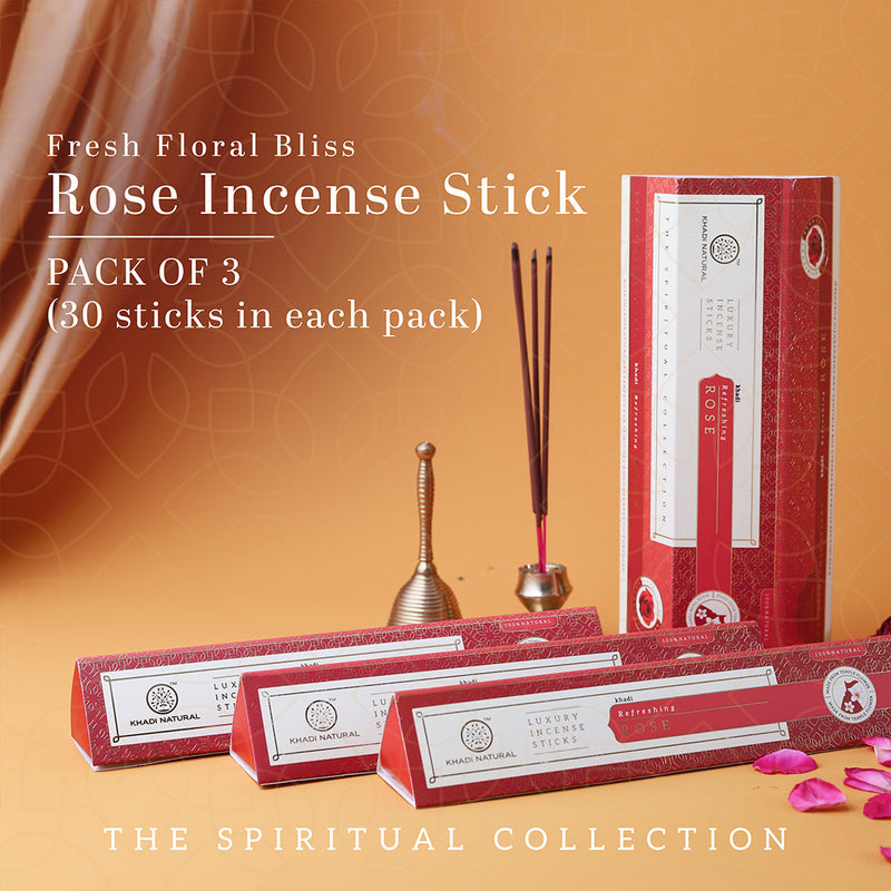 Khadi Natural Incense Sticks Rose Combo (Pack of 3) - Buy from Indicrest