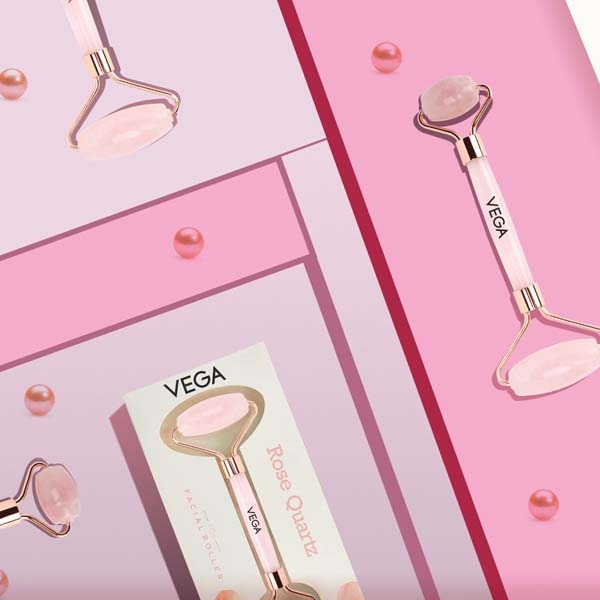 Vega Rose Quartz Facial Roller-FR-01