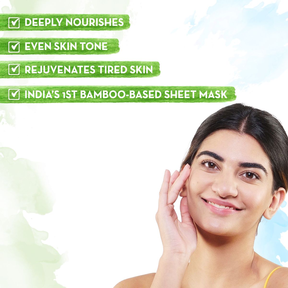 Mamaearth Rose Water Bamboo Sheet Mask with Rose Water and Milk for Glowing Skin, 25g - Image 2 - Buy from Indicrest