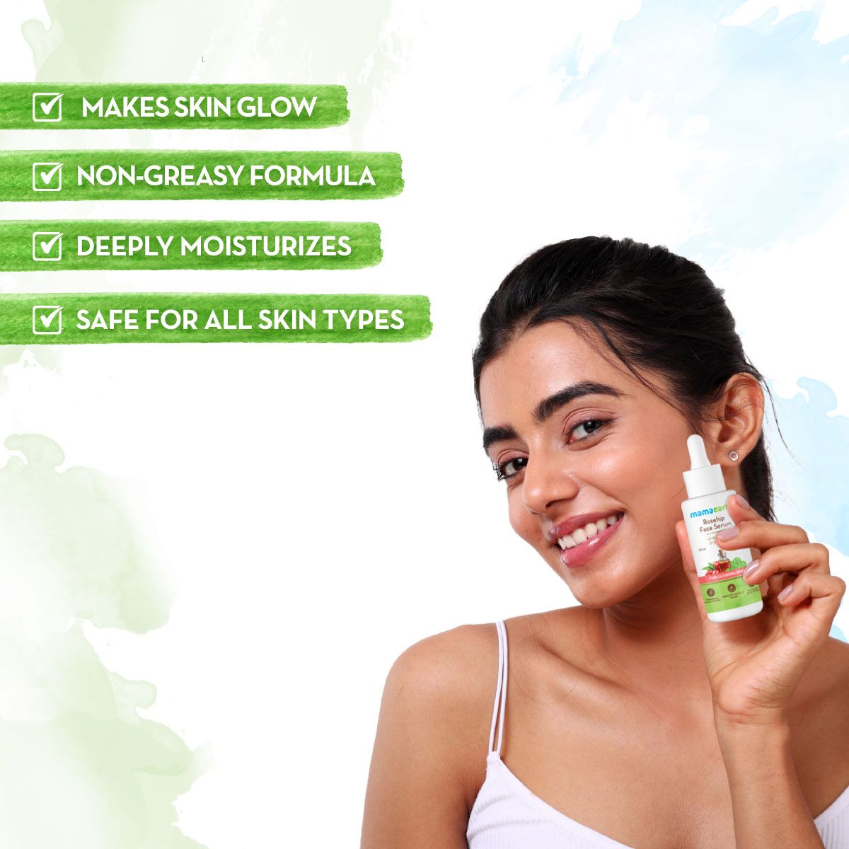 Mamaearth Rosehip Face Serum with Rosehip & Gotu Kola for Glowing Skin, 30ml - Image 2 - Buy from Indicrest