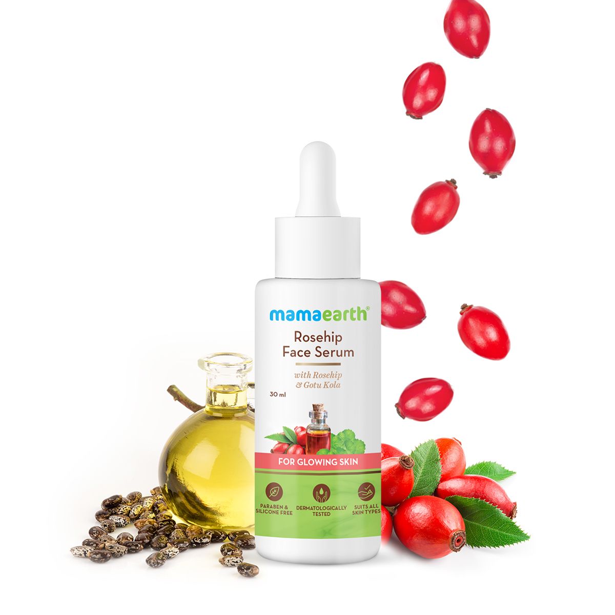 Mamaearth Rosehip Face Serum with Rosehip & Gotu Kola for Glowing Skin, 30ml - Buy from Indicrest