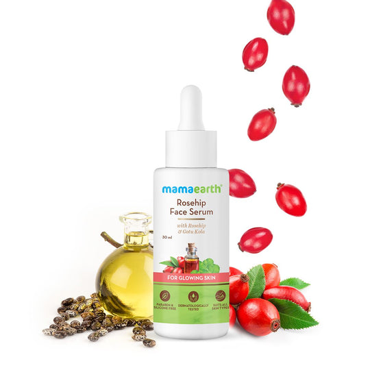 Mamaearth Rosehip Face Serum with Rosehip & Gotu Kola for Glowing Skin, 30ml - Buy from Indicrest