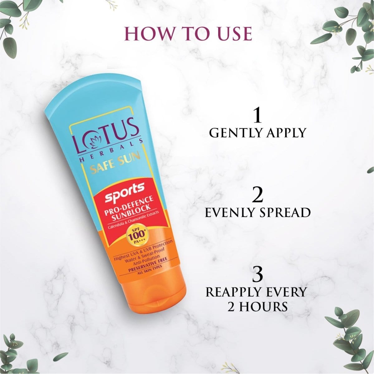 Lotus Herbals Safe Sun Sports Pro-Defence Sunblock SPF 100+ PA+++, 80g