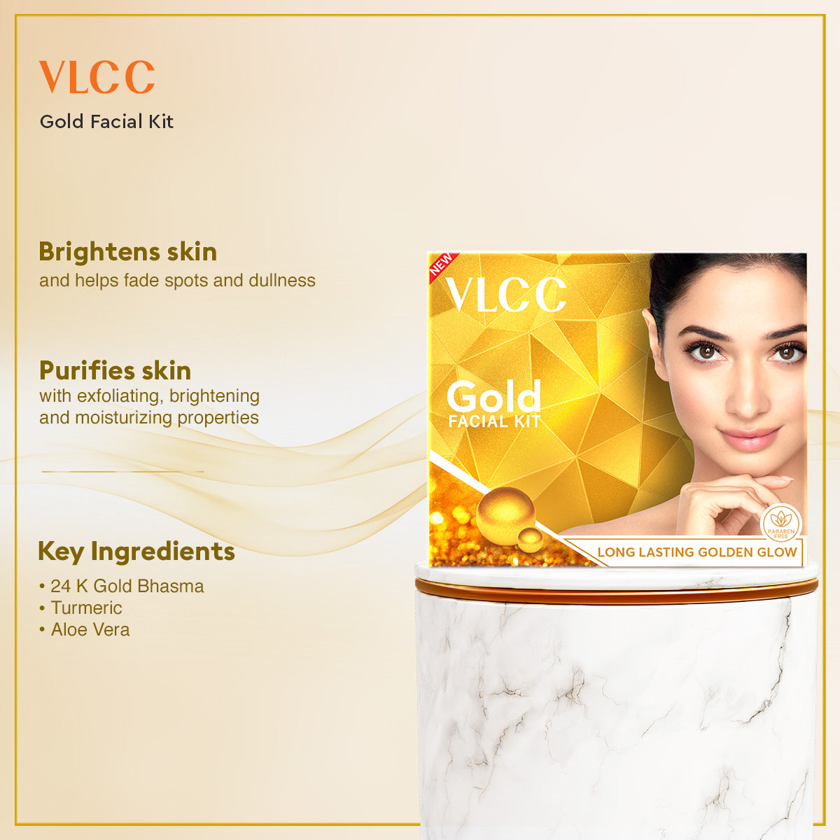 VLCC Salon At Home Combo - Gold Facial Kit, Gold Bleach, Manicure and Pedicure Kit - Image 2 - Buy from Indicrest