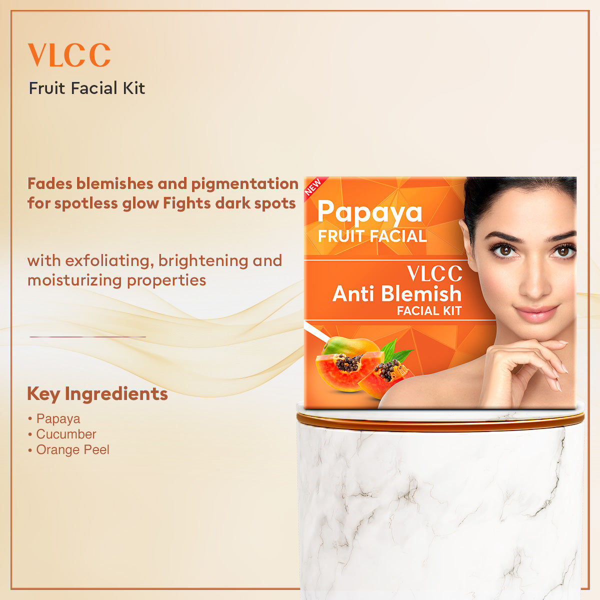 VLCC Salon At Home Combo - Papaya Fruit Facial Kit, Gold Bleach and Manicure - Pedicure Kit - Image 2 - Buy from Indicrest