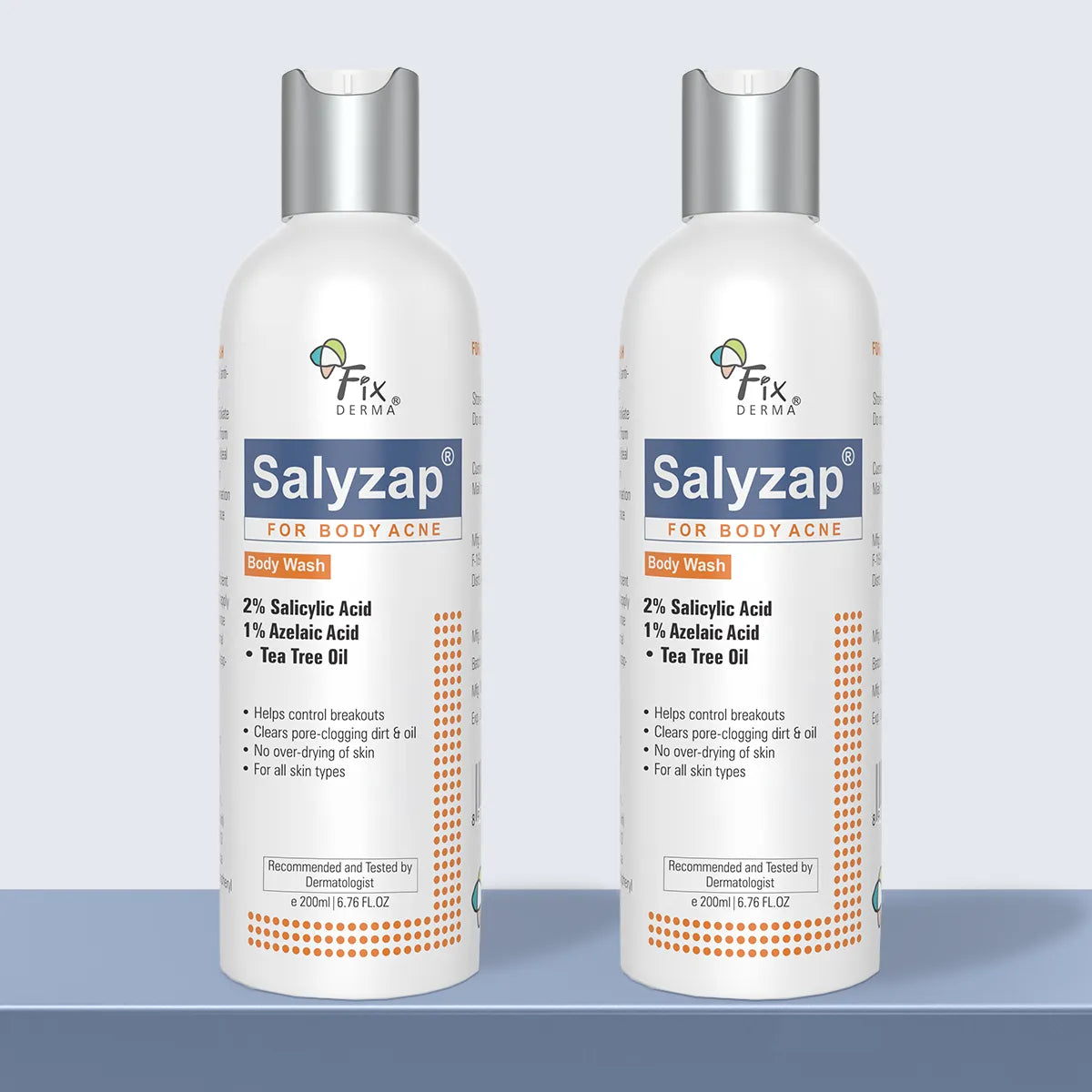 Fixderma Salyzap Body Wash 200ml Pack of 2 | Soap-Free Wash to Combat Stubborn Body Acne - Image 7 - Buy from Indicrest