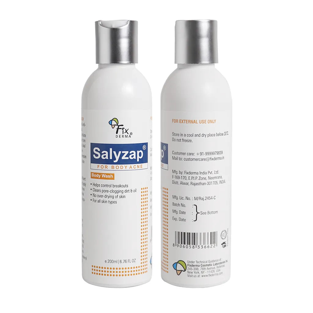 Fixderma Salyzap Body Wash | Soap-Free Wash to Combat Stubborn Body Acne, 100ml - Image 8 - Buy from Indicrest