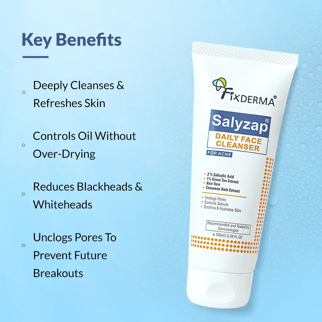 Fixderma Salyzap Daily Face Cleanser | Non-Drying Cleansing Formula for Clear, Acne-Free Skin, 60g - Image 3 - Buy from Indicrest