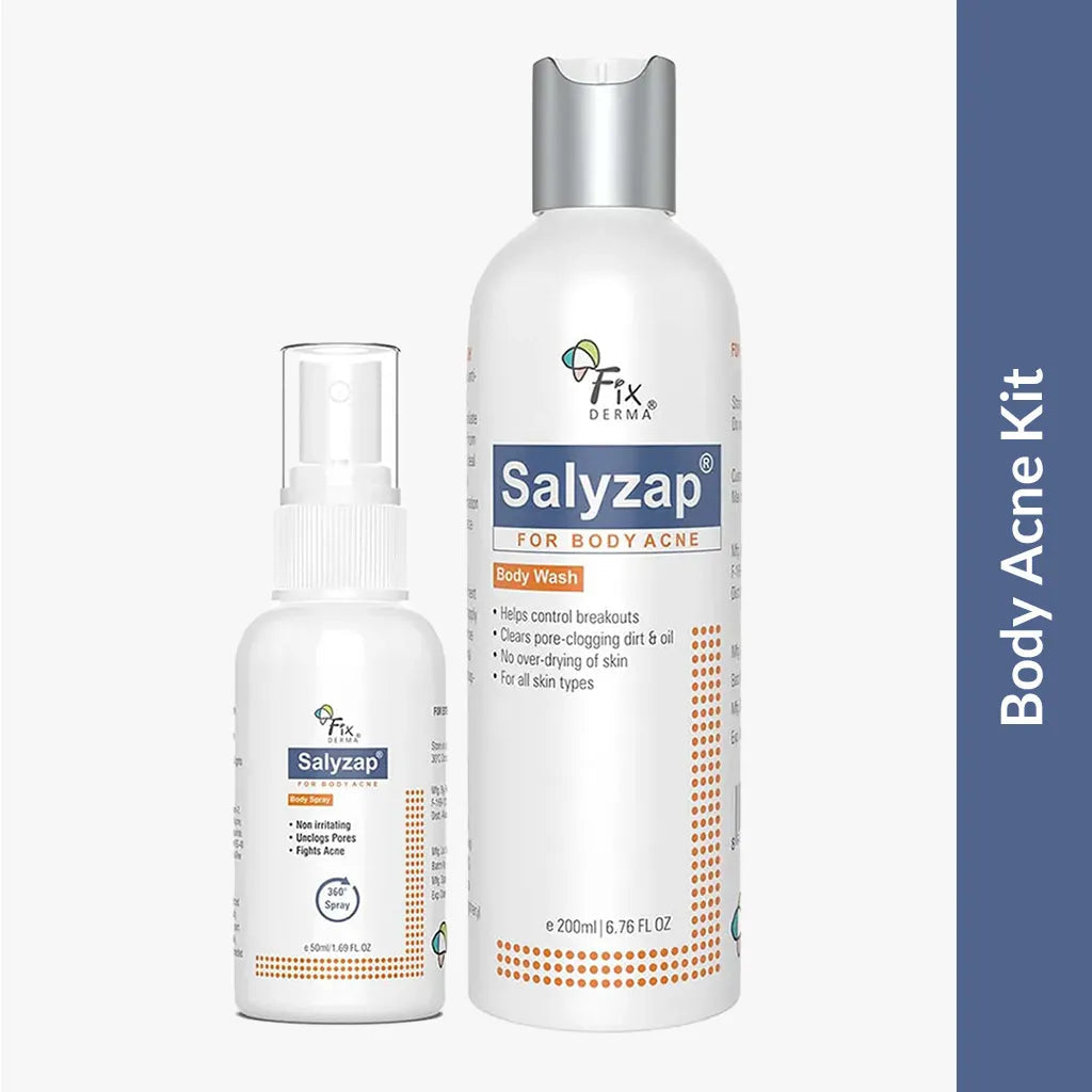 Fixderma Body Acne Kit - Salicylic Acid + Tea Tree Oil Treatment For Body Acne, Body Spray 50ml + Body Wash 200ml - Image 2 - Buy from Indicrest