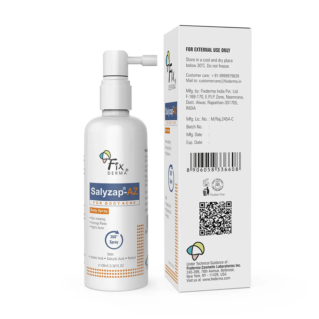 Fixderma Salyzap-AZ Body Spray | An Innovative 360° Spray for Back & Body Acne, 100ml - Image 9 - Buy from Indicrest
