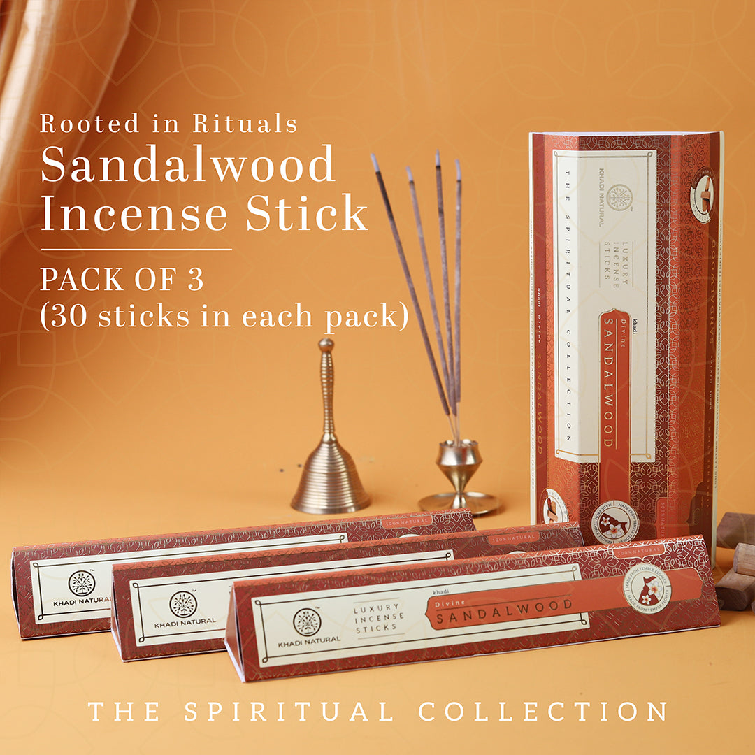 Khadi Natural Incense Sticks Sandalwood Combo (Pack of 3) - Buy from Indicrest