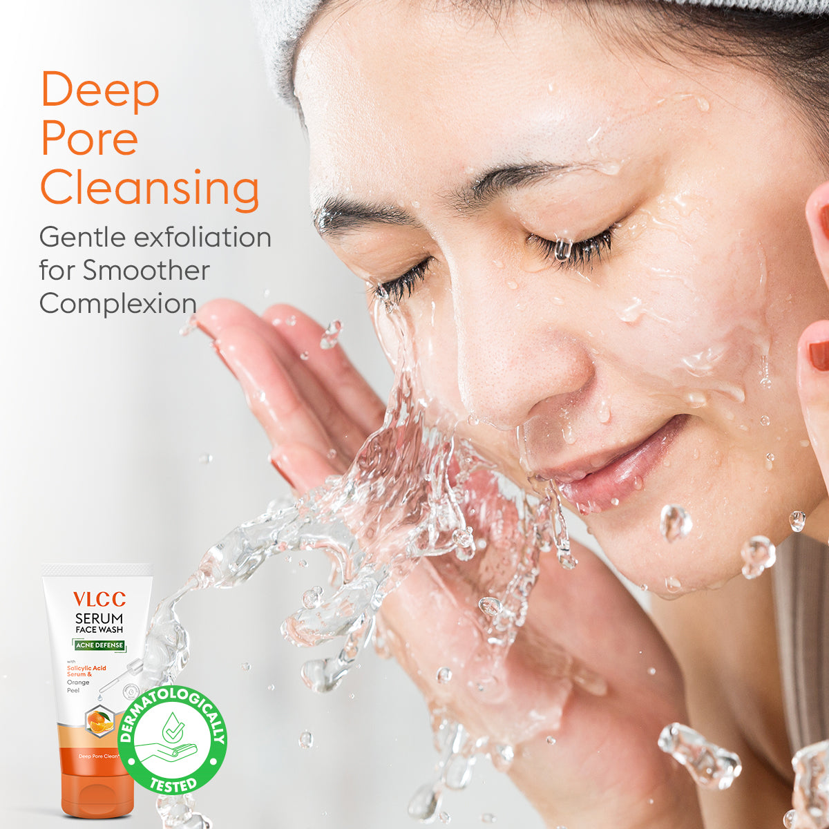 VLCC Acne Defense Serum Face Wash with Salicylic Acid Serum and Orange - 100ml - Image 3 - Buy from Indicrest