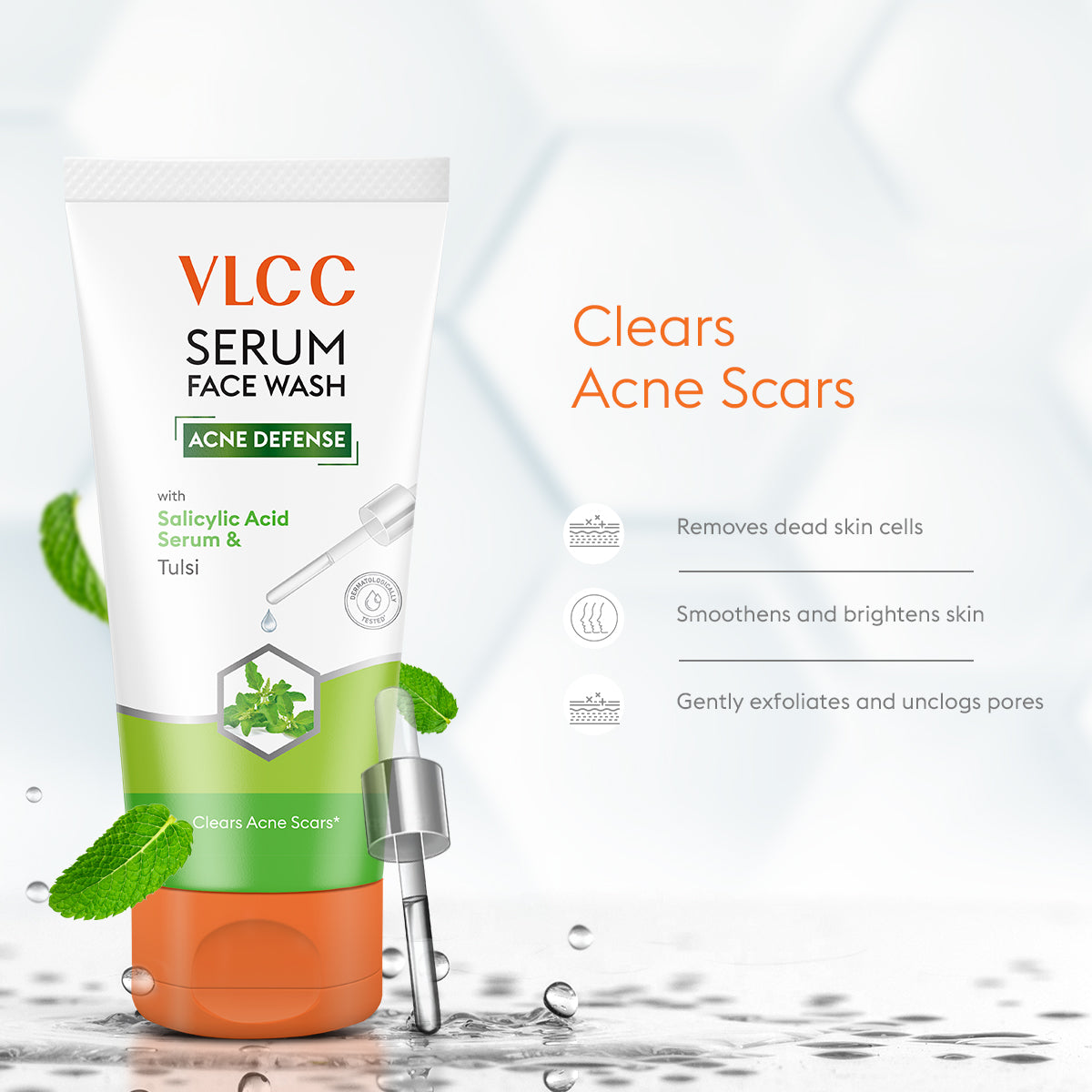 VLCC Acne Defense Serum Face Wash with Salicylic Acid Serum and Tulsi - 100ml - Image 5 - Buy from Indicrest