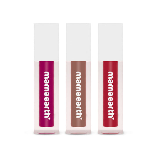 Mamaearth Feather Light Liquid Matte Mini Lipsticks, Set of 3 - Buy from Indicrest