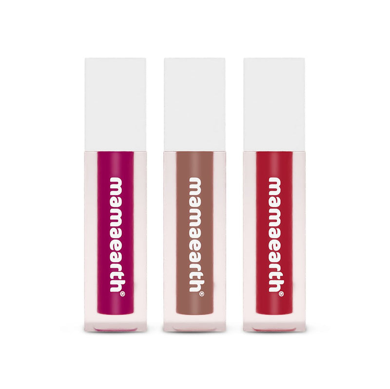 Mamaearth Feather Light Liquid Matte Mini Lipsticks, Set of 3 - Buy from Indicrest