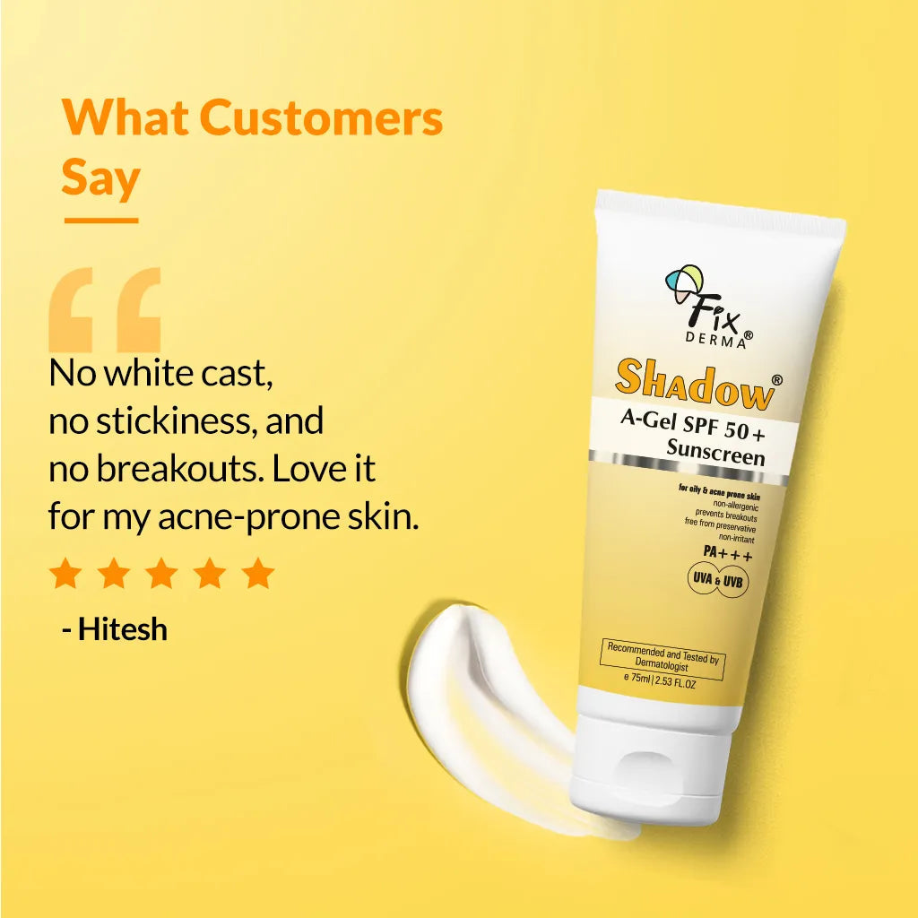Fixderma Shadow A gel SPF 50+ Sunscreen | Oil-Free Sun Protection for Acne-Prone Skin, 75ml - Image 5 - Buy from Indicrest