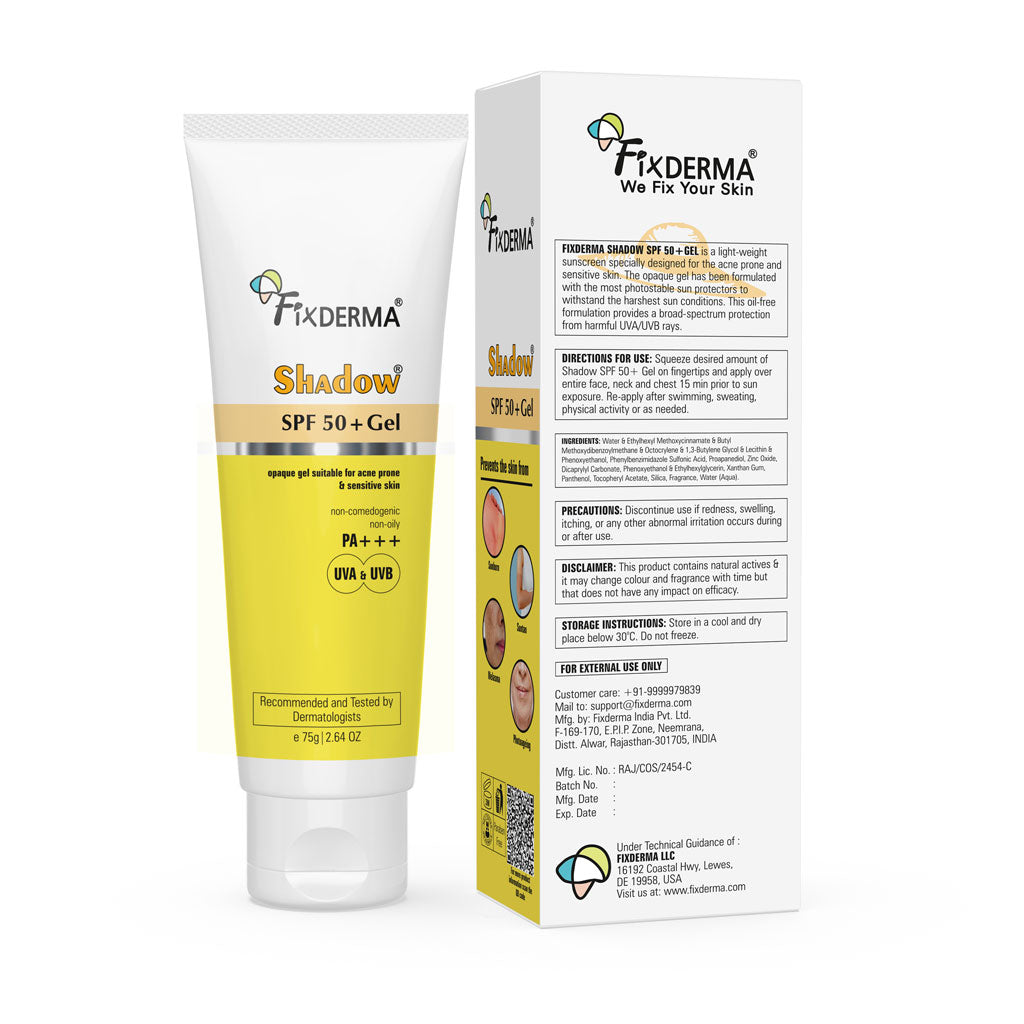Fixderma Shadow SPF 50+ Gel Sunscreen | Perfect for all-season sun protection with SPF 50+, 75g - Image 11 - Buy from Indicrest