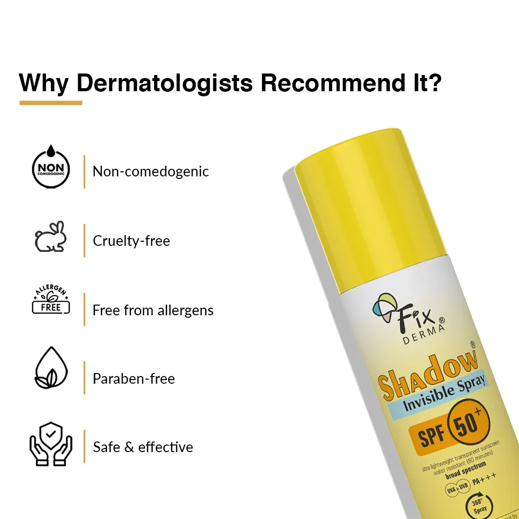 Fixderma Shadow Invisible Spray SPF 50+ | 360° transparent coverage against harmful UV rays, 50ml - Image 5 - Buy from Indicrest