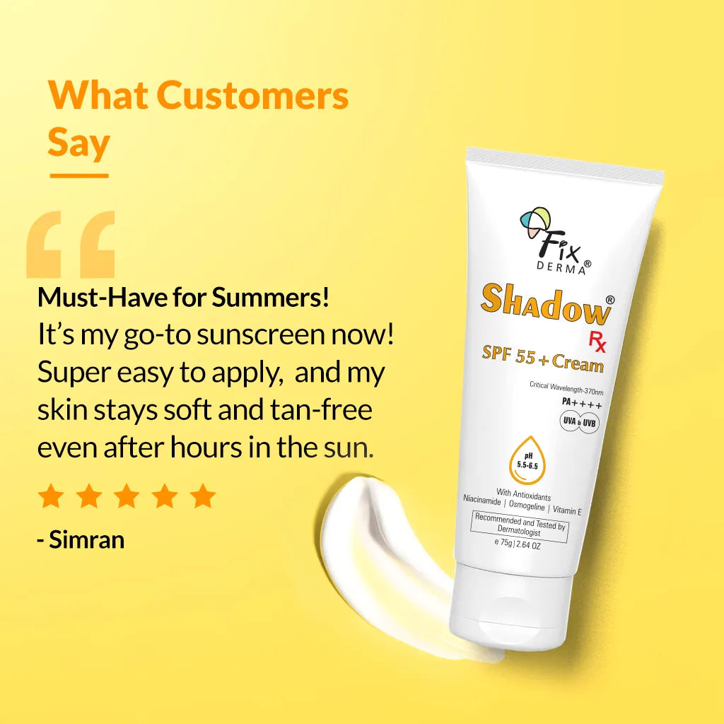 Fixderma Shadow Rx SPF 55+ Cream | SPF 55+ Protection Against UV Damage & Blue Light, 75g - Image 6 - Buy from Indicrest