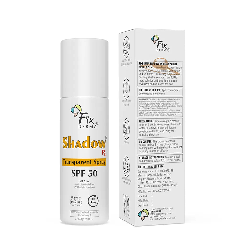 Fixderma Shadow Rx Transparent Spray SPF 50 | Provides upto 80 mins of water & sweat resistant protection, 50ml - Image 9 - Buy from Indicrest