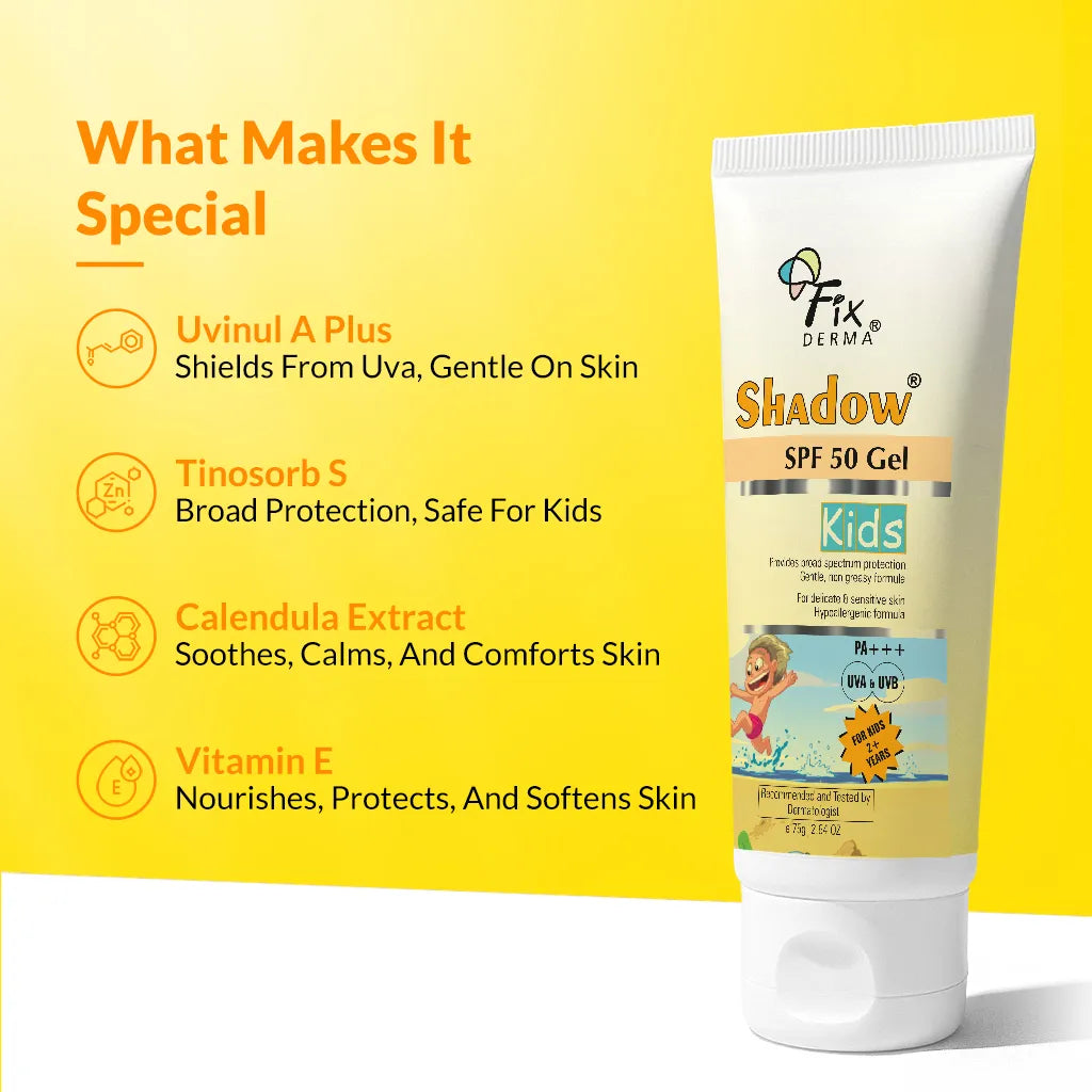 Fixderma Shadow SPF 50 Gel Kids | Best Sunscreen For Kids, 75g - Image 2 - Buy from Indicrest