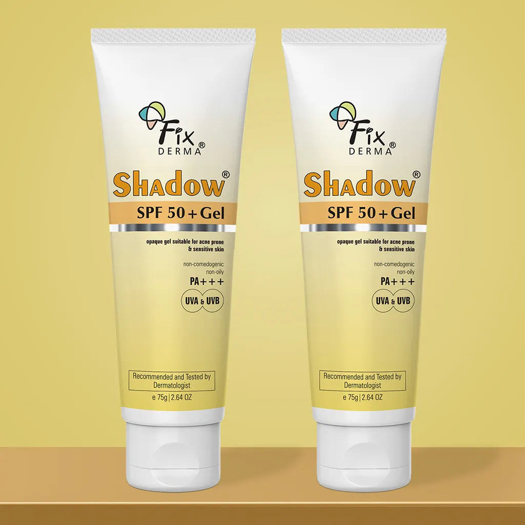 Fixderma Shadow SPF 50+ Gel Sunscreen 75g Pack of 2 | Perfect for all-season sun protection with SPF 50+ - Buy from Indicrest