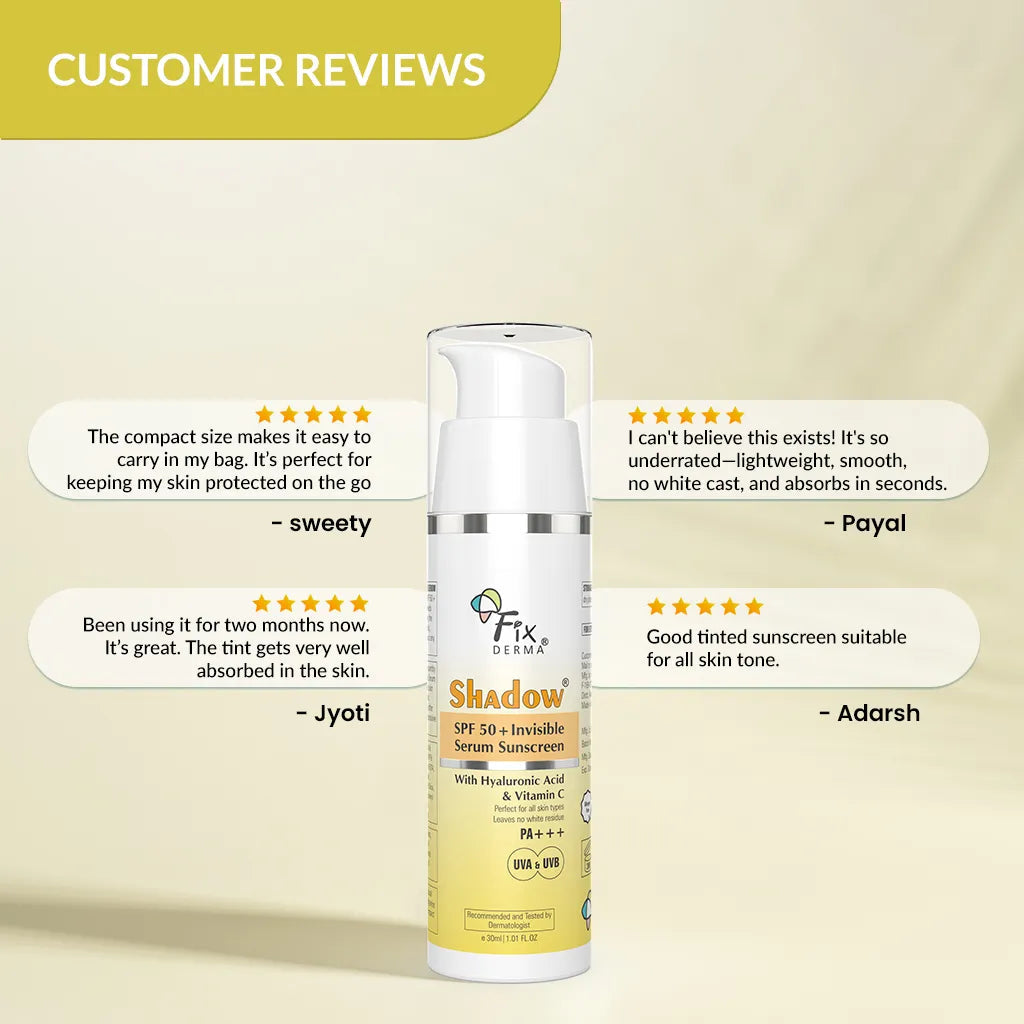 Fixderma Shadow SPF 50+ Invisible Serum Sunscreen | Hydrates, Brightens and Protects the skin, 30ml - Image 6 - Buy from Indicrest