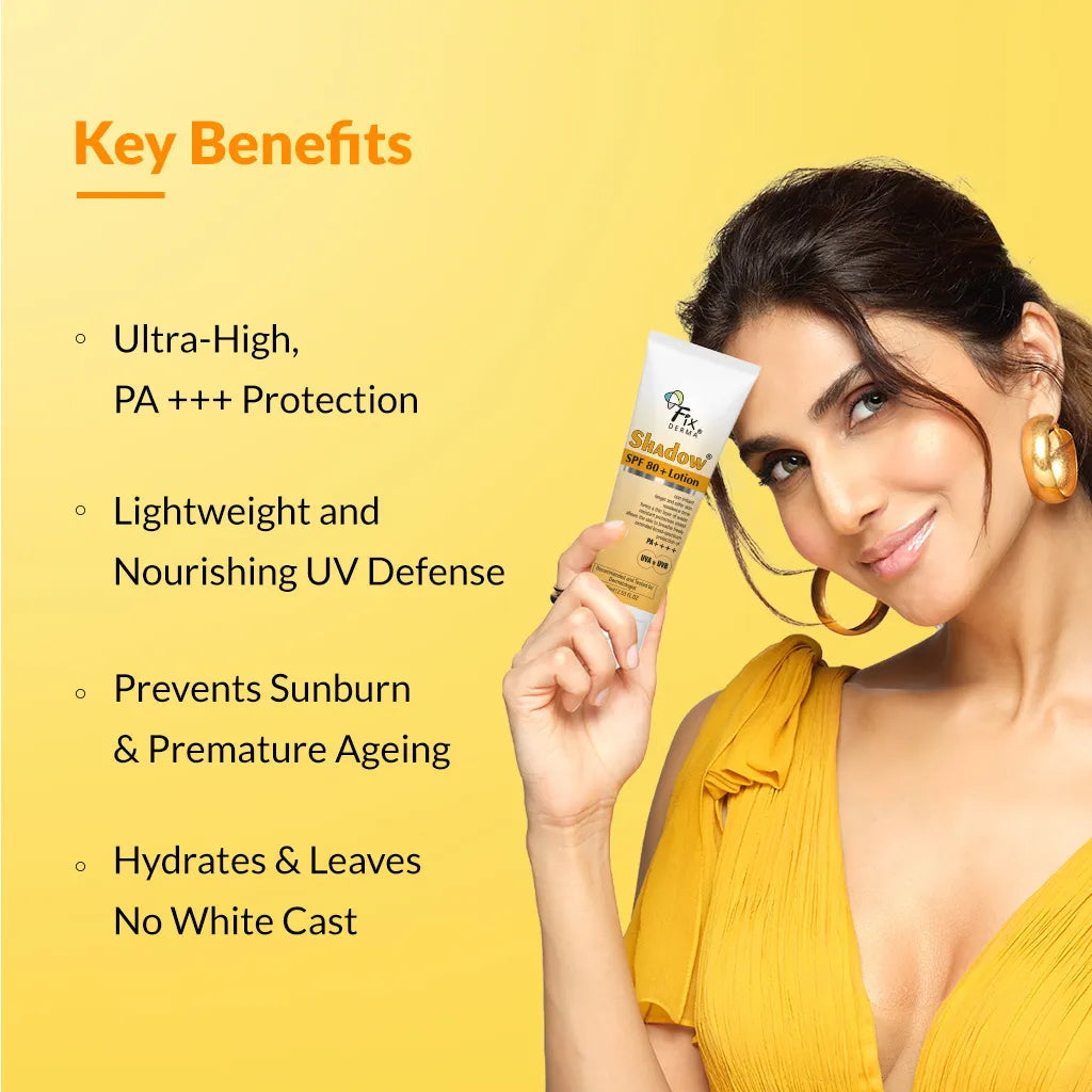 Fixderma Shadow Sunscreen Lotion SPF 80+ | SPF 80+ Lotion with Zero Absorbtion into the Skin, 75ml - Image 3 - Buy from Indicrest