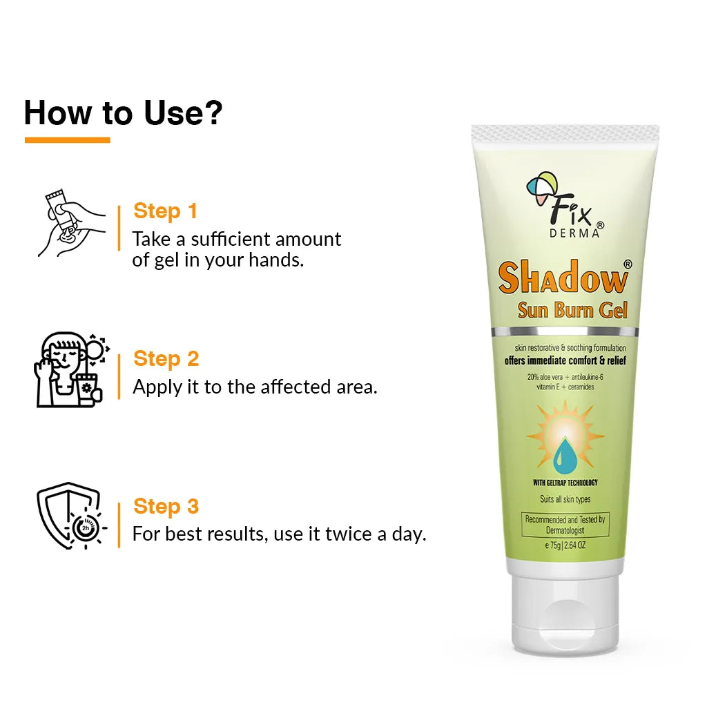 Fixderma Shadow Sun Burn Gel | With gel trap technology for immediate comfort, 75g - Image 6 - Buy from Indicrest