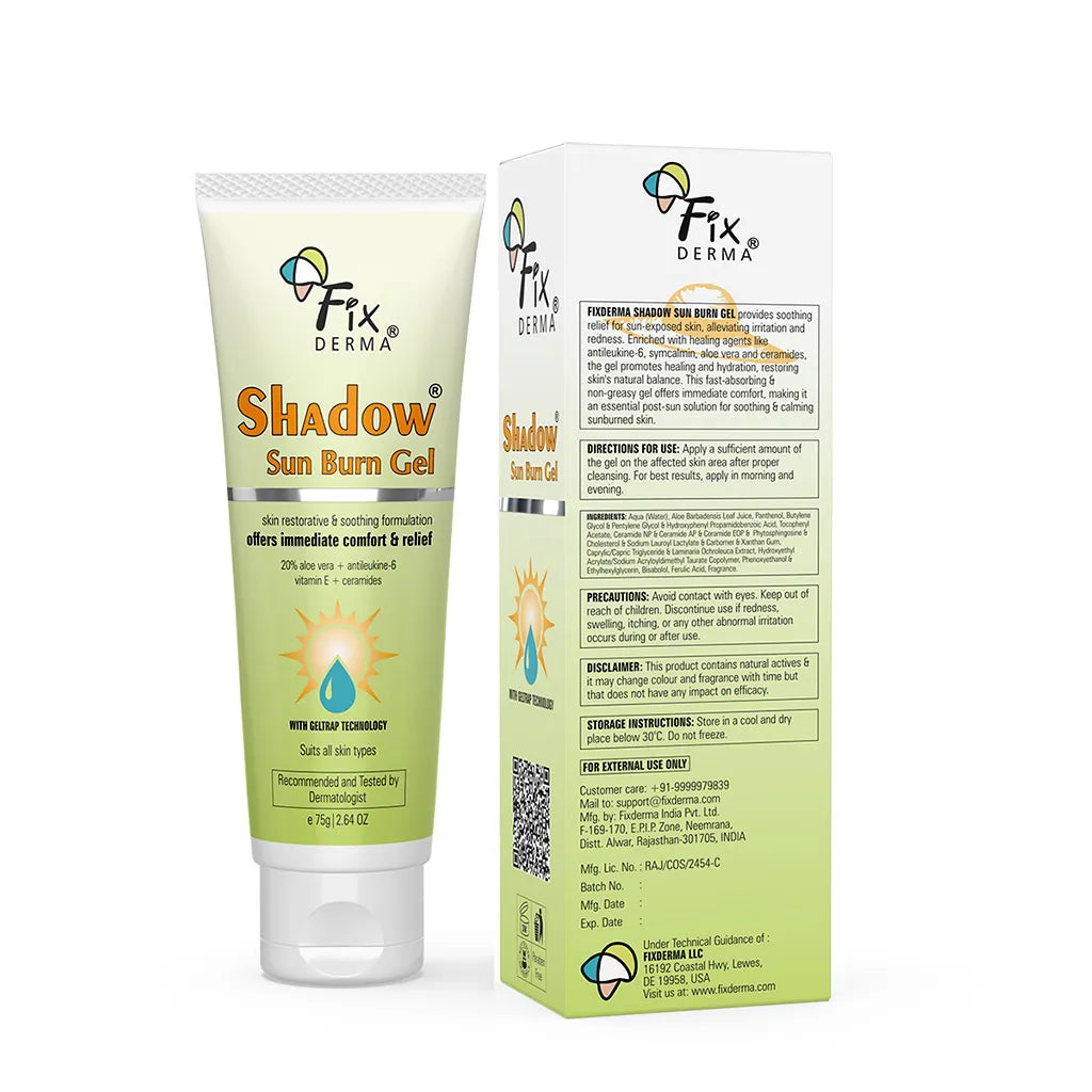 Fixderma Shadow Sun Burn Gel | With gel trap technology for immediate comfort, 75g - Image 9 - Buy from Indicrest