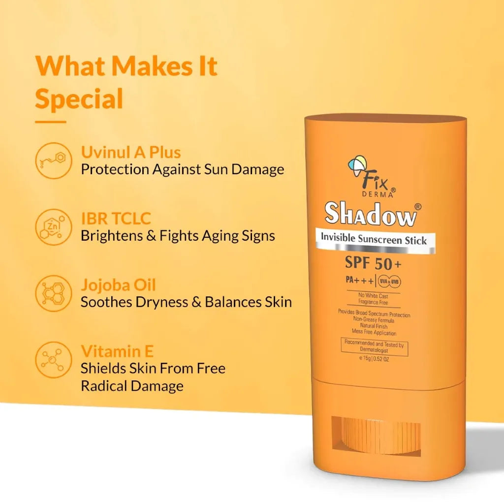 Fixderma Shadow Invisible Sunscreen Stick, Invisible Sunscreen 15g - Image 4 - Buy from Indicrest