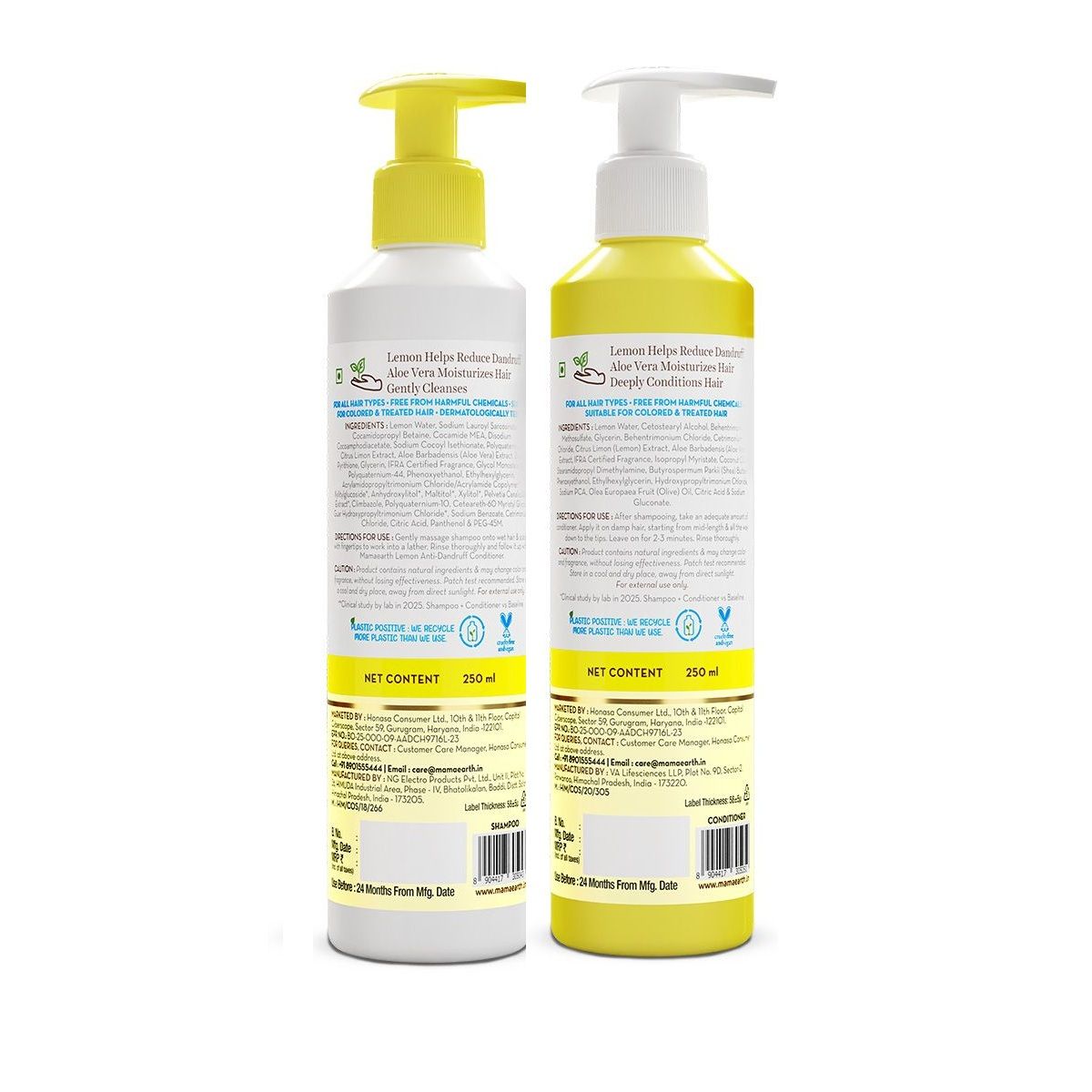 Mamaearth Lemon Anti-Dandruff Combo, 250ml + 250ml - Image 2 - Buy from Indicrest