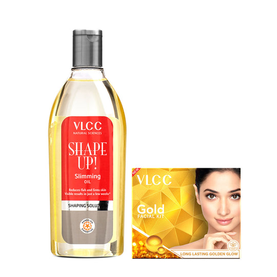 VLCC Shape Up Slimming Oil and Gold Facial Kit - Buy from Indicrest