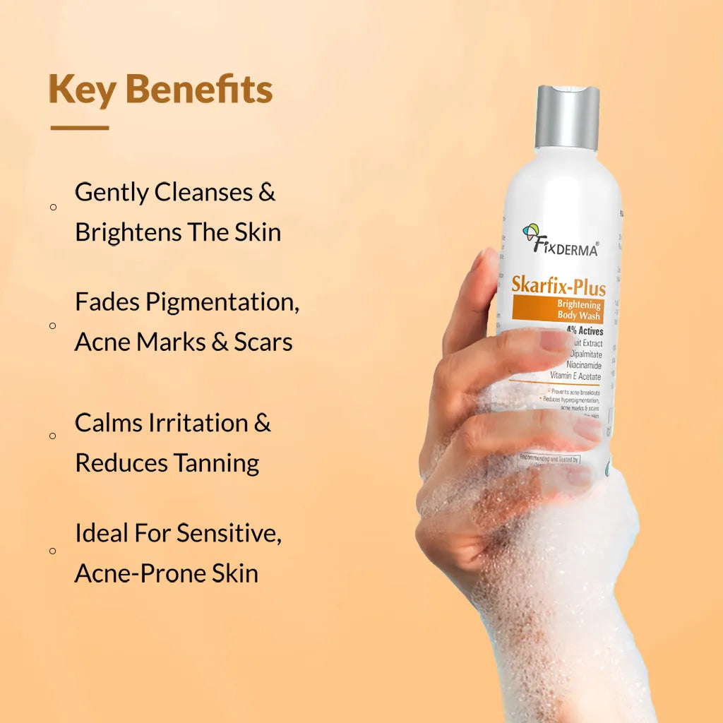 Fixderma Skarfix-Plus Brightening Body Wash | 4% actives to cleanse, brighten, and fade dark spots, 200ml - Image 5 - Buy from Indicrest