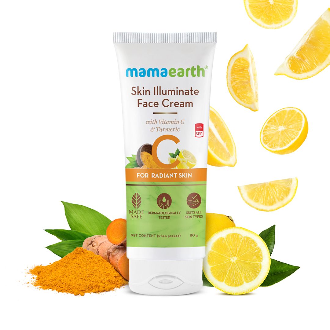 Mamaearth Skin Illuminate Face Cream with Vitamin C and Turmeric for Radiant Skin 80 g - Buy from Indicrest